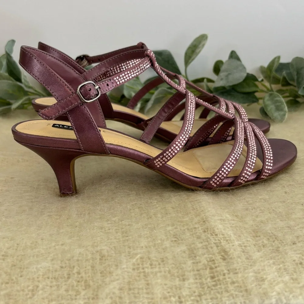 Alex Marie Liaa purple T strap formal bells women 7 M rhinestone Dusty Marsha - Picture 5 of 8